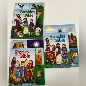 Set of 3 ilustrated books:Stories, Parables and Miracles of the Bible